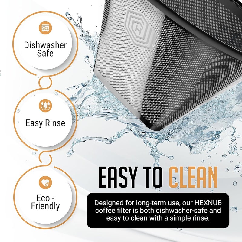 HEXNUB Reusable #4 Coffee Filter for Technivorm Moccamaster KBGV, KBT Coffee Machines, Durable Stainless Steel Mesh Metal Filter - Image 5